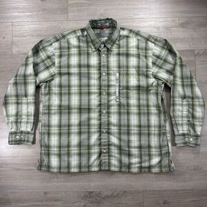 Orvis XL Trout Bum Green Plaid Button Up Fishing Outdoor Embroidered Pockets